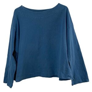 PACIFICOTTON by Bryn Walker Blue Crop Resort Shirt - Small